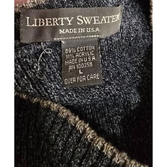 Vintage Liberty Sweaters Mens Argyle Knit Pullover Sweater L Cotton Acrylic - Picture 6 of 7